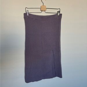 Hollister Purple Midi Knit Ribbed Slit Skirt